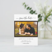 写真エレガントモダン日付の保存 案内ポストカード (スタンド正面)