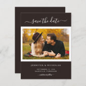 写真エレガントモダン日付の保存 案内ポストカード (正面/裏面)
