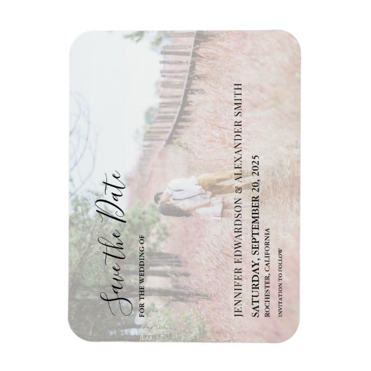 写真エレガントモダン日付の磁気カードを保存 マグネット (縦)