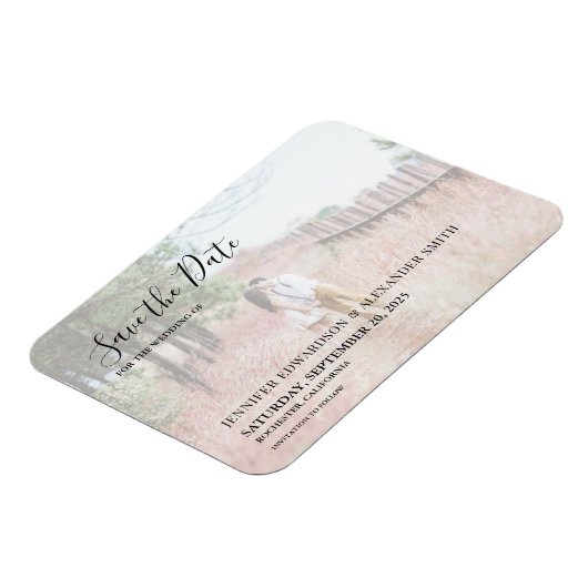 写真エレガントモダン日付の磁気カードを保存 マグネット (左側)