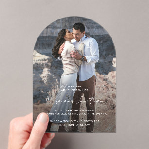 写真エレガントモダン結婚の アクリル招待状
