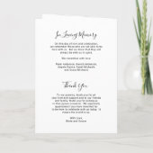 写真エレガントモダン結婚の プログラム (裏面)