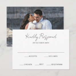 写真エレガントモダン結婚の 出欠カード