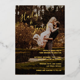 写真エレガントモダン結婚の 箔招待状