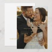 写真エレガントモダン結婚式招待状 招待状 (正面/裏面)