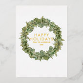 写真エレガントモダン緑のクリスマス金ゴールド 箔シーズンカード (正面)