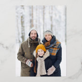 写真エレガントモダン緑のクリスマス金ゴールド 箔シーズンカード (裏面)