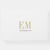 写真エレガントモダン金ゴールドの色結婚付 ゲストブック (裏面)