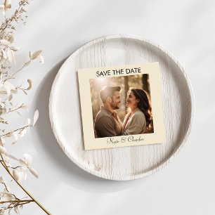 写真エレガントモダンQRコード日付の保存 セーブザデート