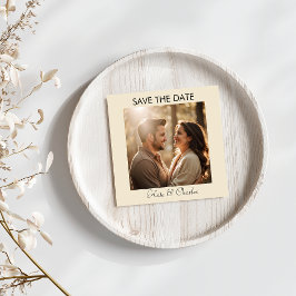 写真エレガントモダンQRコード日付の保存 セーブザデート