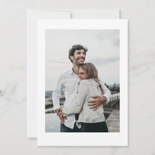 写真エレガントユニークは日付カードを保存 招待状 (裏面)