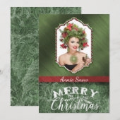 写真エレガントユニーククリスマスカード シーズンカード (正面/裏面)