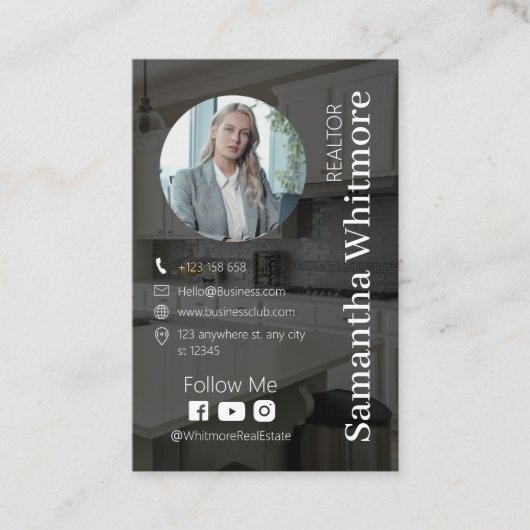 写真エレガント不動産仲介業者プロフェッショナル実在不動産 名刺 (正面)