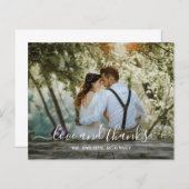 写真エレガント予算の結婚サンキューカード (正面/裏面)