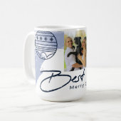 写真エレガント付きクリスマスマパーソナライズされたグ コーヒーマグカップ (正面左)