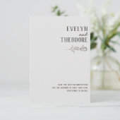 写真エレガント付きニュートラルラインアート結婚花 セーブザデート (スタンド正面)