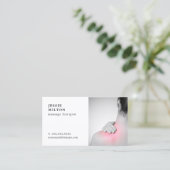 写真エレガント付きプレーンマッサージセラピスト 名刺 (スタンド正面)