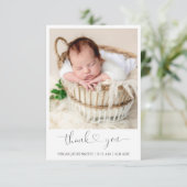 写真エレガント付きベビー出生告知カード サンキューカード (スタンド正面)
