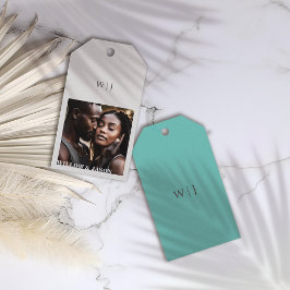 写真エレガント付きミニマ結婚リストの贈り物ラベル ギフトタグ