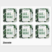 写真エレガント付きモダンフローラキャンドル瓶ラベル スクエアシール (シート)