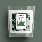 写真エレガント付きモダンフローラキャンドル瓶ラベル スクエアシール