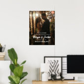 写真エレガント付き婚約パーティウェルカムサイン ポスター (ホームオフィス)