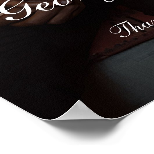 写真エレガント付き婚約パーティウェルカムサイン ポスター (角)