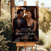 写真エレガント付き婚約パーティウェルカムサイン ポスター