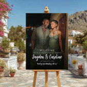 写真エレガント付き婚約パーティウェルカムサイン ポスター