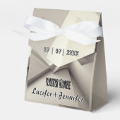 写真エレガント付き幾何学的結婚式の引き出物ボックス フェイバーボックス (正面サイド)