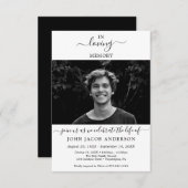 写真エレガント付き生活招待状のお祝い 招待状 (正面/裏面)