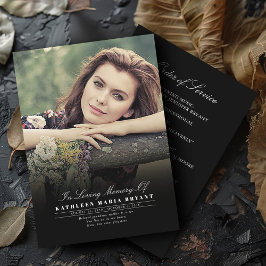 写真エレガント付き葬儀プログラム プログラム