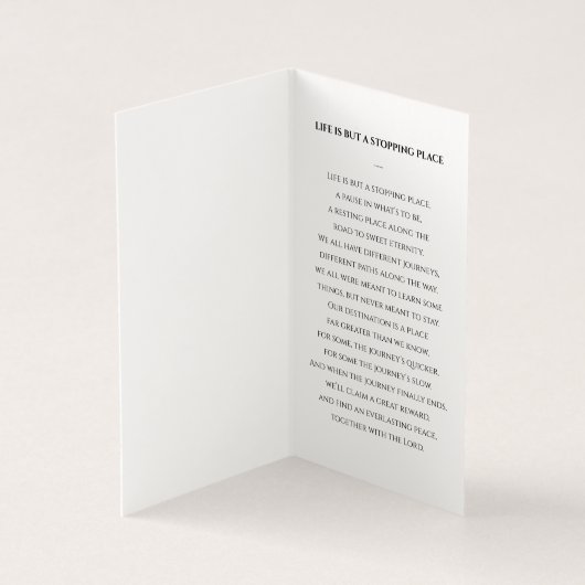 写真エレガント付き葬式祈りの言葉カード (内部)