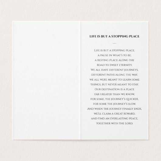 写真エレガント付き葬式祈りの言葉カード (内部フラット)