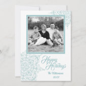 写真エレガント付き青い雪 シーズンカード (正面)