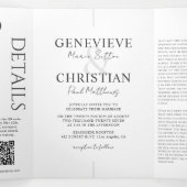 写真エレガント付き3重結婚式招待状 三つ折りプログラム (内部中)