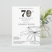 写真エレガント付き70歳の誕生日パーティー 招待状 (スタンド正面)