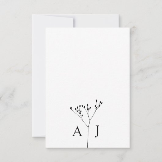 写真エレガント付きRSVP QRコー結婚ド 出欠カード (裏面)