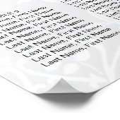 写真エレガント伝統的の結婚座席表 ポスター (角)