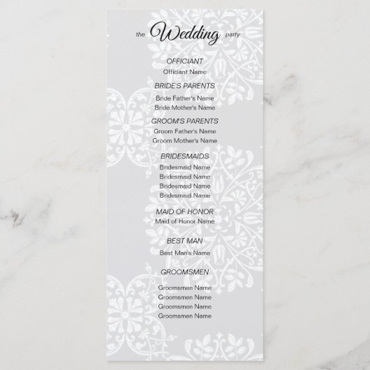 写真エレガント伝統的結婚式 プログラム (裏面)