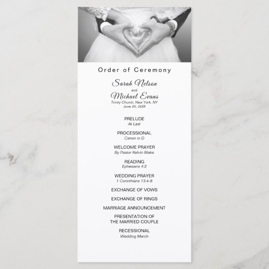 写真エレガント伝統的結婚式 プログラム (正面)