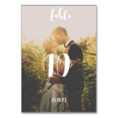 写真エレガント写真カップル夏の夕日結婚の テーブルナンバー (裏面)