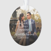 写真エレガント初めてのクリスマスの結婚した大流行 オーナメント (正面)
