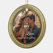 写真エレガント初めてのクリスマスの統合 セラミックオーナメント (左)