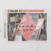 写真エレガント卒業サンキューカード サンキューカード (正面/裏面)