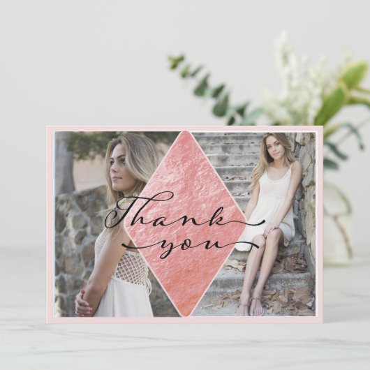 写真エレガント卒業サンキューカード サンキューカード (スタンド正面)