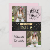 写真エレガント卒業サンキューカード サンキューカード (正面/裏面)