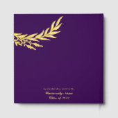 写真エレガント卒業パーティー紫と金ゴールド ゲストブック (裏面)