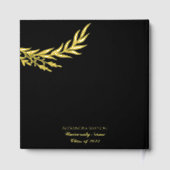 写真エレガント卒業パーティー黒と金ゴールド ゲストブック (裏面)