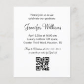 写真エレガント卒業パーティーqrコードの招待 チラシ (裏面)